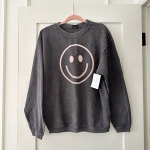 NWT Happy Face Pullover Sweatshirt